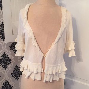 Juicy Couture Cream Ruffle Cardigan